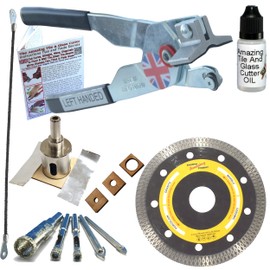 Tile Cutters Tile Cutting Kit 3 Left Handed Tile Cutter Diamond Blade for Corners and Outlets Hacksaw Tile Blade For Notches in Tile Drill Bits For Grab Bars Hole Saw for Shower Pipes and Faucet Holes