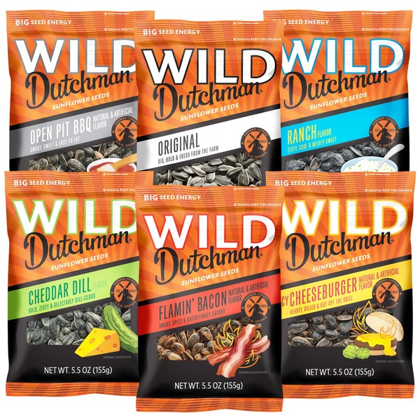 Wild Dutchman Roasted Sunflower Seeds in a Resealable Bag for