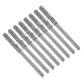 QUARKZMAN Pack of 8 Floating Shelf Brackets, Metal Hidden Shelf Brackets, 0.4 x 4 inches, Invisible Shelf Brackets with Screws for Floating Wooden Shelves (Silver Tone)