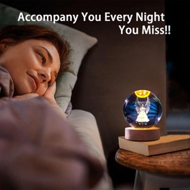 3D Crystal Ball Lamp, Angels K9 Crystal Ball Night Light with Remote,16 Color Changing Crystal Lamp with Wooden Base for Home Decor,Romantic Holidays Gift for Wife Girl Friend Her Mom Women