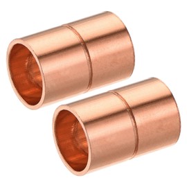 MECCANIXITY Copper Pipe Coupling 10mm Straight Connecting Adapter with Rolled Tube Stop C x C Solder Connection for Plumbing 2Pcs