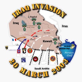 HOF Trading Army - Iraq Invasion -2 Vinyl Sticker Waterproof Decal Laptop Wall Window Bumper Sticker 5"