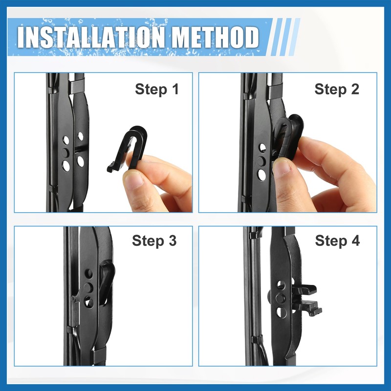 A ABSOPRO Universal Front Wiper Blade Arm Adapter Clip J