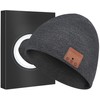 Bluetooth Beanie Headphones Hat Unique Christmas Tech Gifts Dark Gray