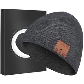 Bluetooth Beanie Headphones Hat Unique Christmas Tech Gifts Dark Gray
