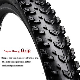 26x2.125 Mountain Bike Tires Pair Bicycle Tires 26 inch Bike Tires Foldable Super Strong Grip Pack of 2
