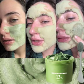 Mascarilla De Arcilla Para Cara, Bubble Deep Cleansing Mask, Mascarilla De Barro Hidratante Con Cuchara, Deep Cleansing, Purifies Pores Y Blackheads (1PC)