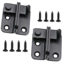 szhdxsy 2 Pcs Flip Latches, Heavy Duty Latch Safety Door Lock,Stainless Steel Sturdy Padlockable Bolt Latch/Lock for Pet Gate,Cabinet Furniture, Wardrobe, Window（Left Open Black ）