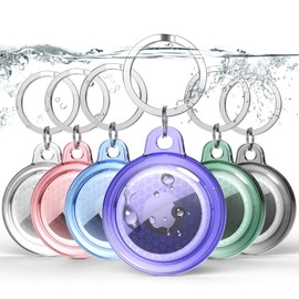 New IPX8 Waterproof Airtag Holder, 6 Pack Airtags Case with Keychain, [Tightly Sealed] [Drop-Proof] [Anti-Scratch] Full Body Protective Airtag Holder, Find Your Luggage, Pet, Keys, & More (6 Colors)