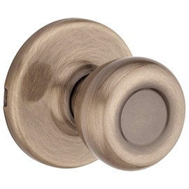 Kwikset Tylo Hallway/Closet Passage Door Knob with Microban Antimicrobial Protection in Antique Brass - 92001-566