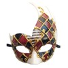 Coolwife Men's Masquerade Mask Vintage Venetian Checkered Musical Party Mardi