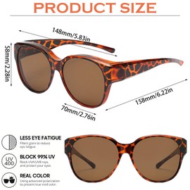 SHUOHONG Polarised Over Sunglasses for Men and Women, Fashion Sunglasses Over Normal Glasses for Glasses Wearers, Over Glasses with UV400 Protection, Sun Over Glasses for Bicycle Cycling Travel