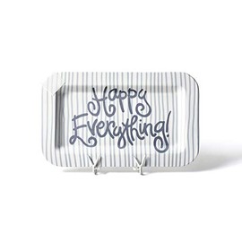Happy Everything Stone Skinny Stripe Mini Rectangle Platter