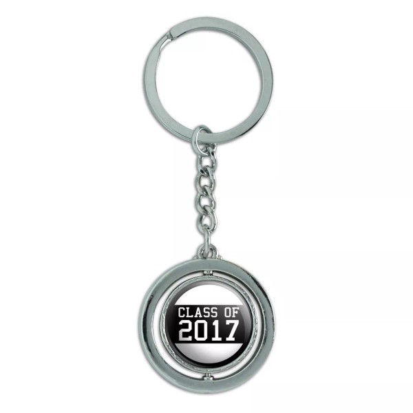 Unbranded Class of 2017 Graduation Spinning Round Metal Key Chain