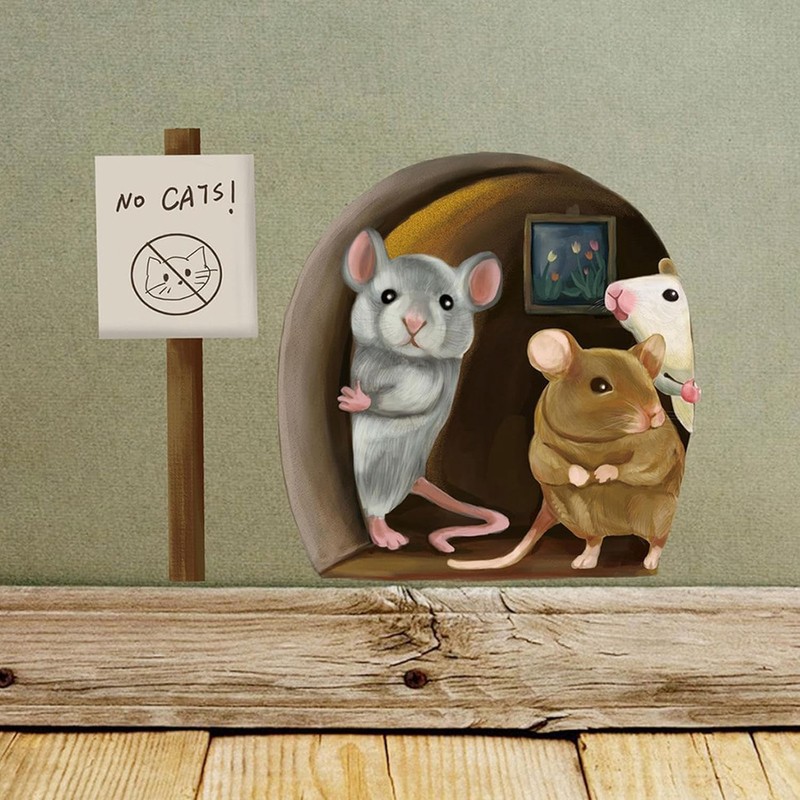 Mouse Hole Skirting Board Wall Sticker, Waterproof Skirting Board Cover,