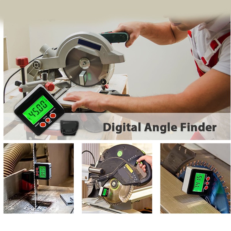Digital Angle Finder Gauge High Accuracy 4 Botton Electronic Level