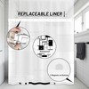 Black and White Hookless Shower Curtain with Snap in Liner,