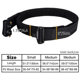 IDOGEAR Tactical Belt Molle 2 Inch Combat Belt with 1.75 Inch Inner Belt Quick Release High Performance Belt Laser Cut