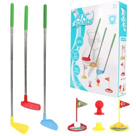 SKIKHN Mini Golf Set Toy for Children, 12 Pieces Mini Golf Children 3-8 Years, Mini Golf for Home, Mini Golf with Balls and Retractable Golf Clubs Children, Children's Toy for Outdoor and Indoor Use