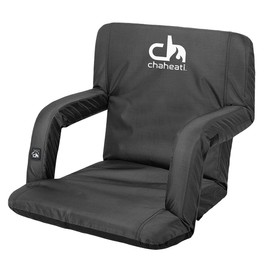 Chaheati 7 V Heated Folding Bleacher Seat in Black – Battery Heated Chair For Camping, Sports, And Outdoor Activities Black