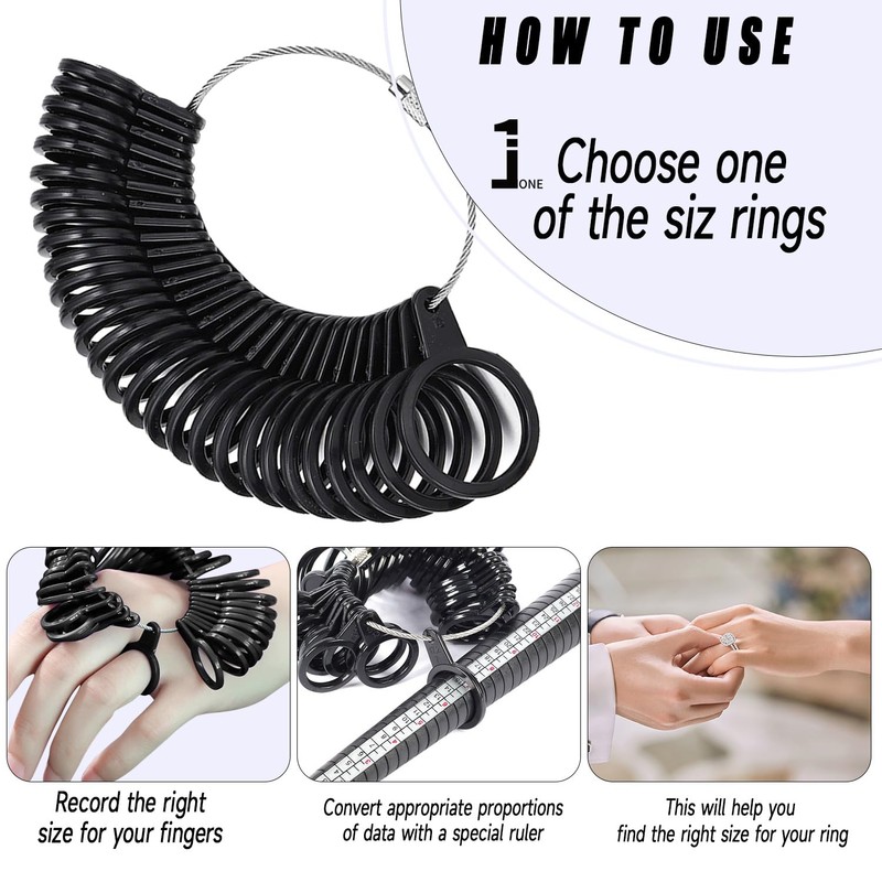 Ring Sizer UK Ring Measurement Tool, Ring Sizer Mandrel Finger