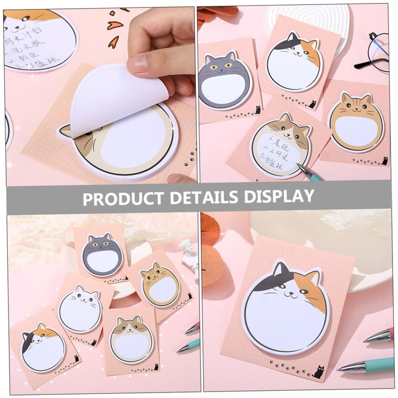 jojofuny Cute Cartoon Cat Memo Pads Portable Note Stickers for