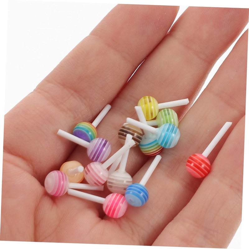 OHPHCALL 3D Lollipop Charms for Nail Art 50pcs Resin Nail