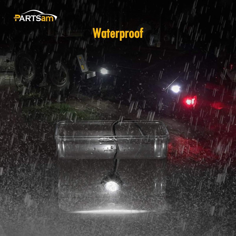 Partsam 10Pcs 3/4-Inch Waterproof LED Side Marker Lights - Flush