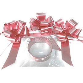 INERRA Wedding Car Decoration Kit - 3 x Large Pre-Assembled 7” Bows with 14-Loops and 7 Metres of Ribbon – With Colour Match (Baby Pink)