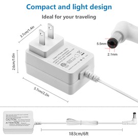 SHNITPWR 24V 0.5A 500mA Power Supply Adapter for Essential Oil Diffuser Aromatherapy Humidifier ETL Listed Class 2 Power Adapter 100V~240V AC to DC 24 Volt 12W Converter 5.5x2.1mm Tip 6ft Power Cord