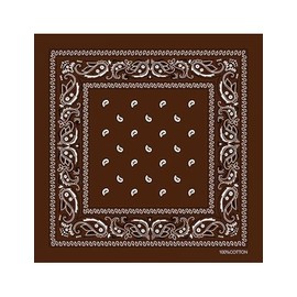 Weardear Bandana Men's Scarf Various Colours Headscarf Neckerchief Neck Scarf Square Scarf for Men and Women Brown M, brown, M
