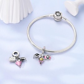 Hapour 925 Sterling Silver Charms Fit for Charm Bracelets Pendant Bead Pet Sun Heart Charm, Bracelet & Necklace Jewelry Bead for Women