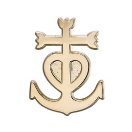 BOBIJOO JEWELRY - Pin's épinglette broche croix de Camargue Gitan Doréà l'or fin 32 mm