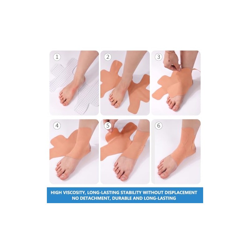 12 PCS Ankle Tape, Kinesiology Tape Pre Cut