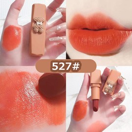 HENGFANG Bear Matte Lipstick Velvet Soft Mist 3.8g Lipstick (527#)