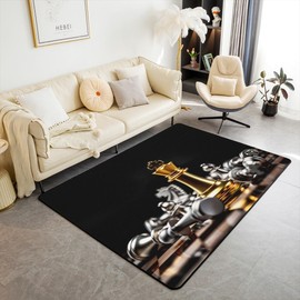 Chess Area Rug 5x7 Non Slip Rugs for Living Room Bedroom Super Cozy Luxury Chess Black White Grid Bedroom Playing Room Rug Carpet Kids Adults Accent Rug Home Decor Bedroom Living Room Rug