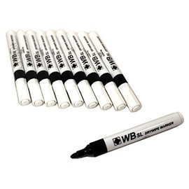 WB SL 8x Black Whiteboard Flipchart Drywipe Marker Pens Pen Bullet Tip Kids School Office