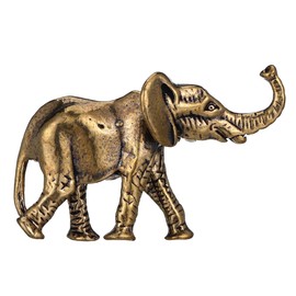 TUYOBG Vintage Messing Elefant – Ganesha Figur als Glücksbringer und Feng Shui Miniatur-Elefantenstatue, Dekorative Tierfigur aus Metall für Wohnzimmer, Büro Tischdeko & Chinesische Wohnkultur