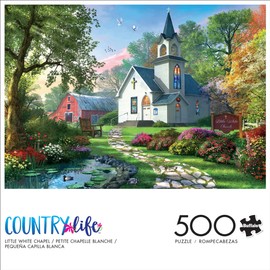 Buffalo Games - Dominic Davison - Little White Chapel - 500 Piece Jigsaw Puzzle for Adults Challenging Puzzle Perfect for Game Nights - Finished Puzzle Size is 21.25 x 15.00