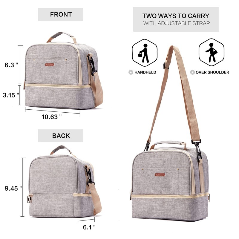Breast Pump Bag Cooler Compartment Moistureproof Bag Double Layer for