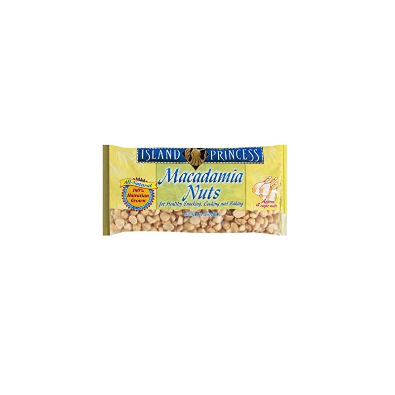 Island Princess Unsalted Dry Roasted Macadamia Nuts 1.25 lb (566g)