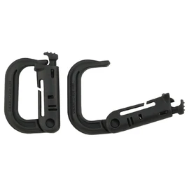 MFH Pack of 2 plastic carabiner hooks for equipment outdoor survival camping (olive).