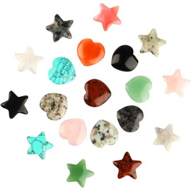 20 Stk Stern Edelsteine Glücksbringer Heilkristalle Set, Nature Kleine Edelsteine Set, Kristallstein Glückssteine für Reiki Meditation Kleine Geschenke für Frauen Healing Crystals, mit Flanellbeutel