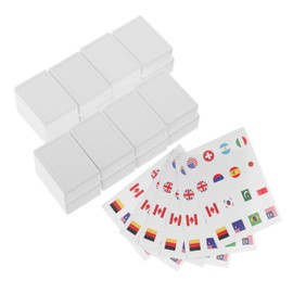 BESPORTBLE 65Pcs Flag Mahjong Tile Game with Country Flags Stickers Simplified Rules for Family Fun for Gatherings and Travel