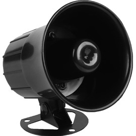 KooingTech Wired Alarm Siren Horn 15W DC 6 to 12V, IP65 Waterproof Security Sirens, Outdoor Alarm Siren with Bracket, Mini ABS Sturdy Electronic Alarm Siren Horn for Home Security Alarm System 4x4.2In