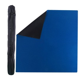 GSE Games & Sports Expert 32 x 32 Inches Rubber Anti-Slip Playmat, Mahjong, Dominoes, Poker Cards and Board Games Tabletop Cover Mat with Carrying Bag (Blue)