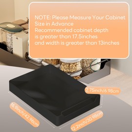 Timpou Pull Out Cabinet Organizer with Adhesive Nano Film, Heavy Duty Pull Out Drawers, Sliding Drawers for Cabinets, Multifunctional Slide Out Pantry Shelves for Kitchen/Living Room/Bathroom(Black)