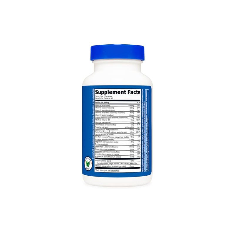 Nutricost Multivitamin with Probiotics 120 Vegetarian Capsules - Packed with
