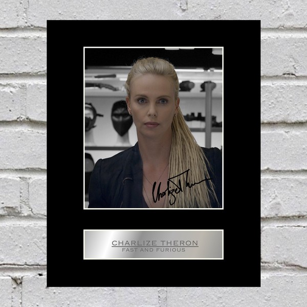 Charlize Theron Mounted Photo Display Fast and Furious