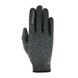 Roeckl Sports running gloves, Java, running unisex finger glove, anthracite melange 9